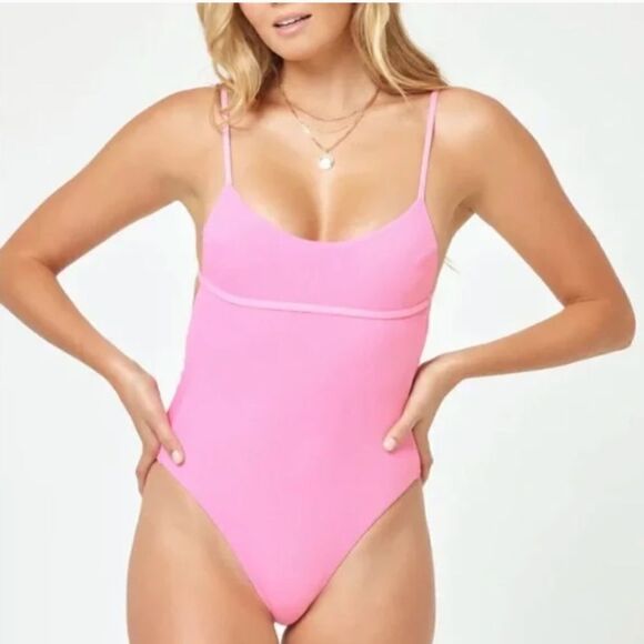 NWT Lspace Bree One Piece Classic in Pink Size Medium - Picture 1 of 15